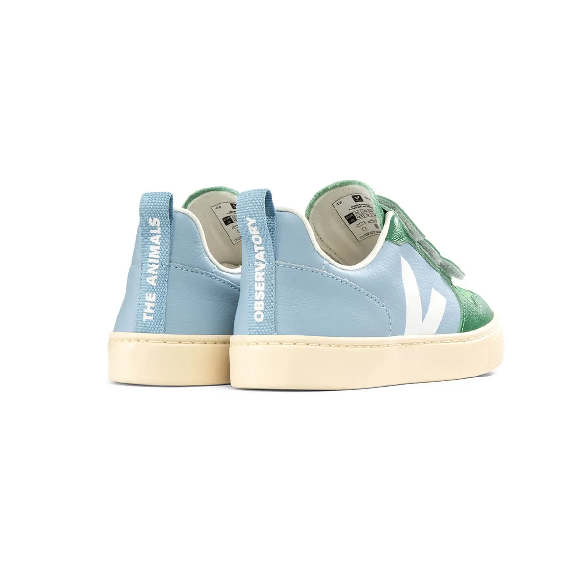V-10 Velcro Leather Trainers in Steel by Veja X The Animals Observatory - Last One In Stock - EUR 22 / UK 5.5