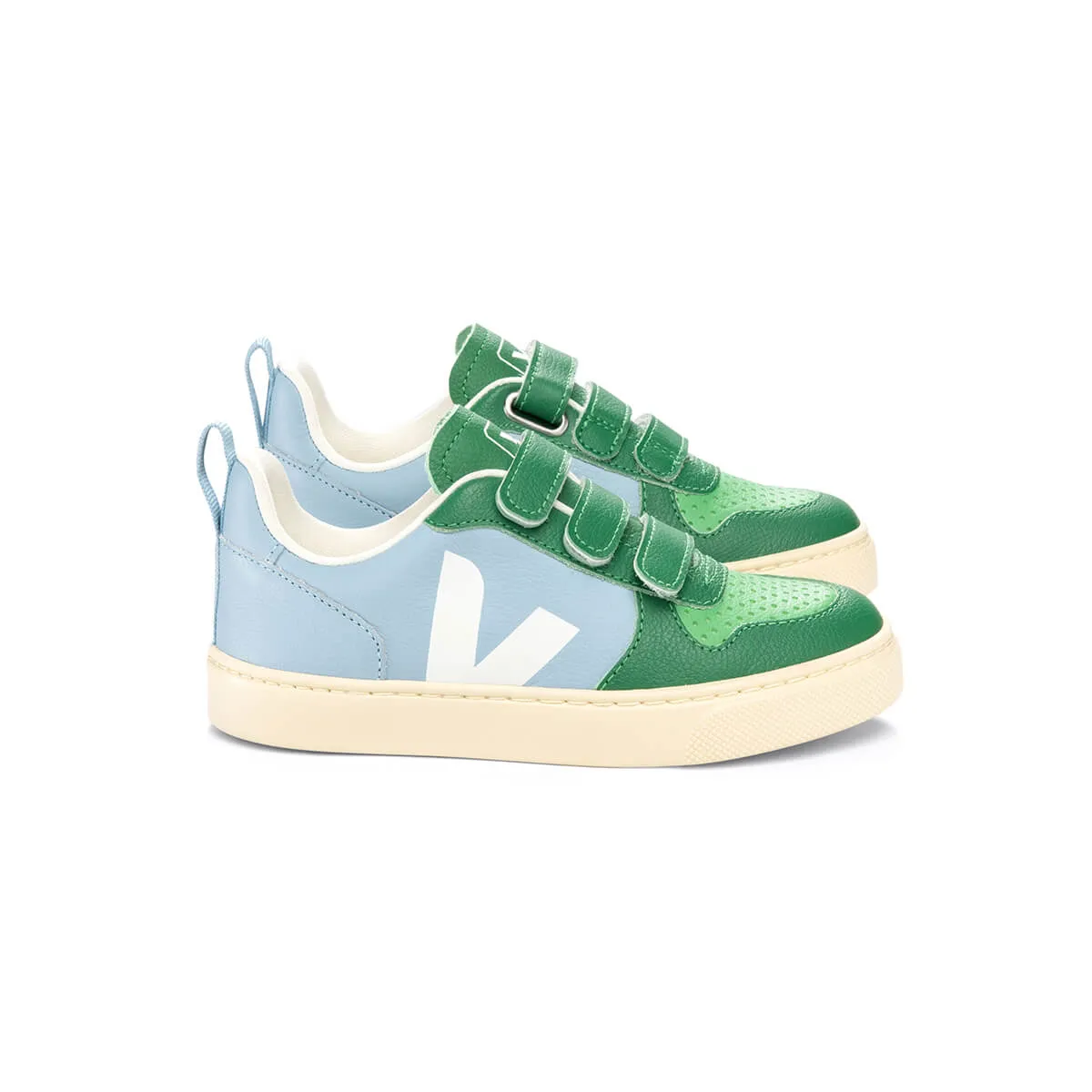 V-10 Velcro Leather Trainers in Steel by Veja X The Animals Observatory - Last One In Stock - EUR 22 / UK 5.5