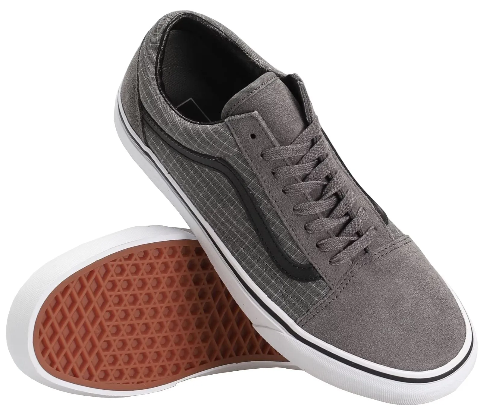 Vans Old Skool Charcoal Black White Mens Suede Skate Trainers