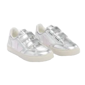 Veja V-12 Velcro Leather - Silver Lassi