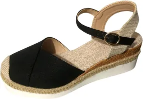 Wedge Sandals for Women 2025 Womens Orthopedic Sandals Closed Toe Ankle Strap Espadrilles, Casual Strappy Slip on Beach Boho Sandal Comfortable Outdoor Platform Shoes