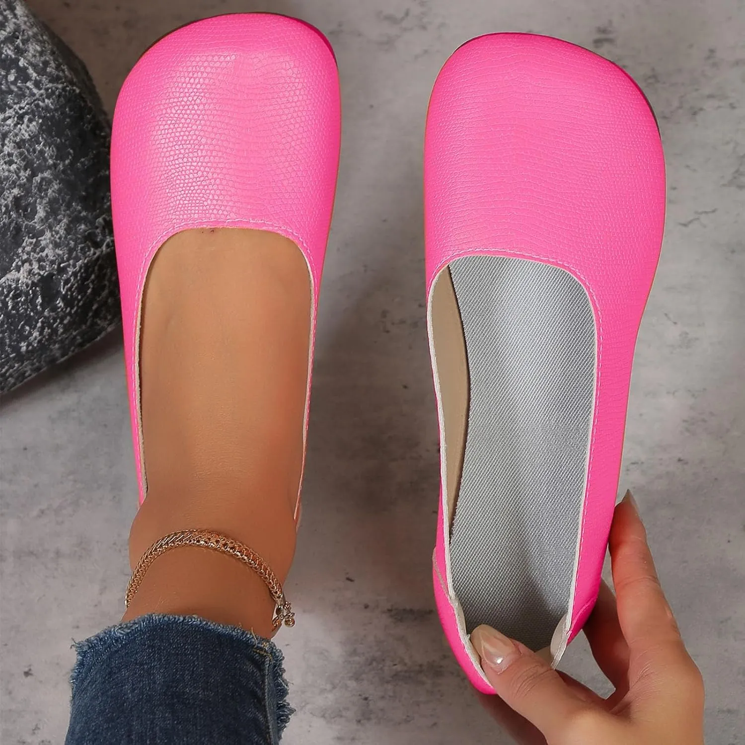 Women's Flats Shoes Summer Comfortable Closed Toe Slip on Ballet Flats Casual Soft Bottom Driving Work Walking Shoes Elegant Wedges