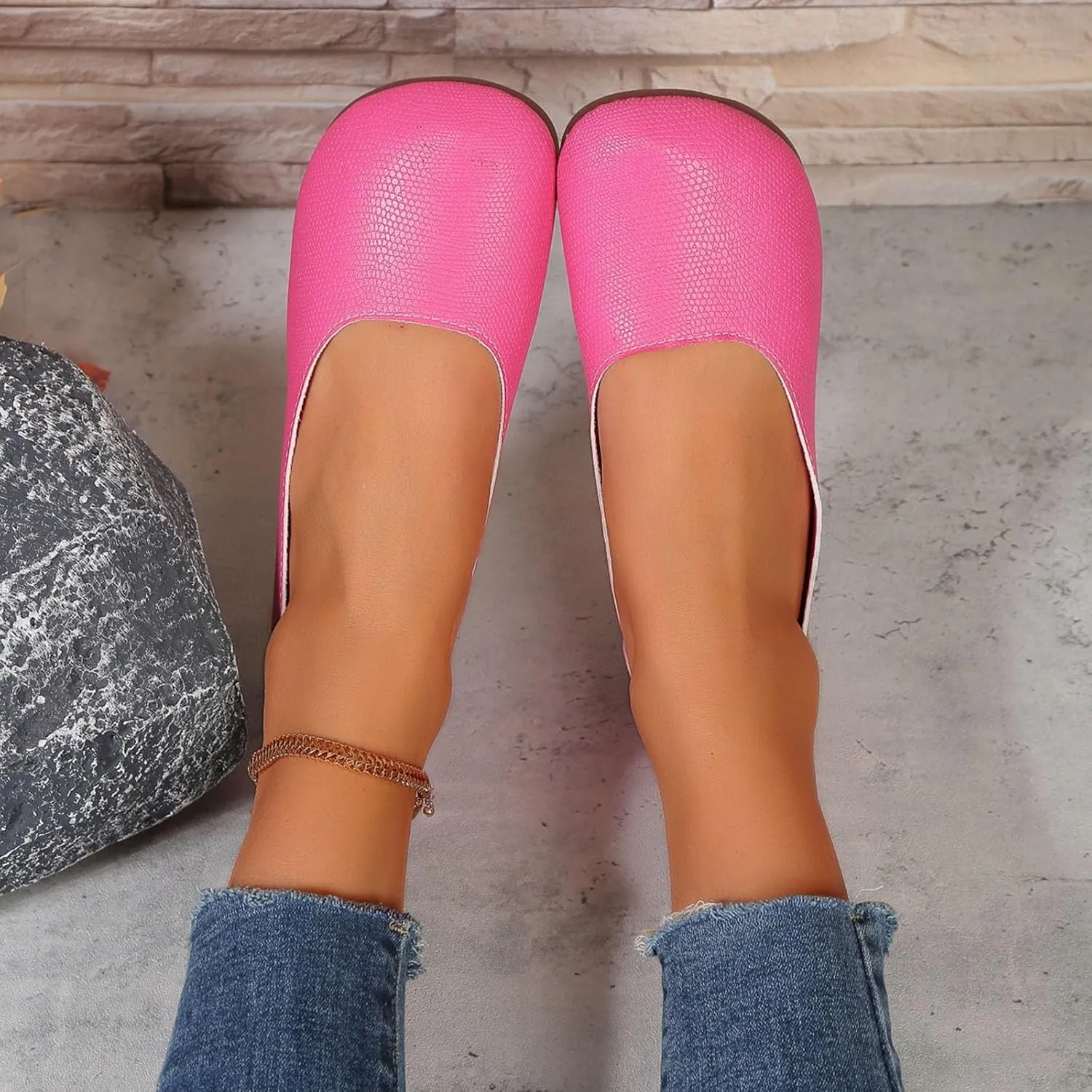 Women's Flats Shoes Summer Comfortable Closed Toe Slip on Ballet Flats Casual Soft Bottom Driving Work Walking Shoes Elegant Wedges