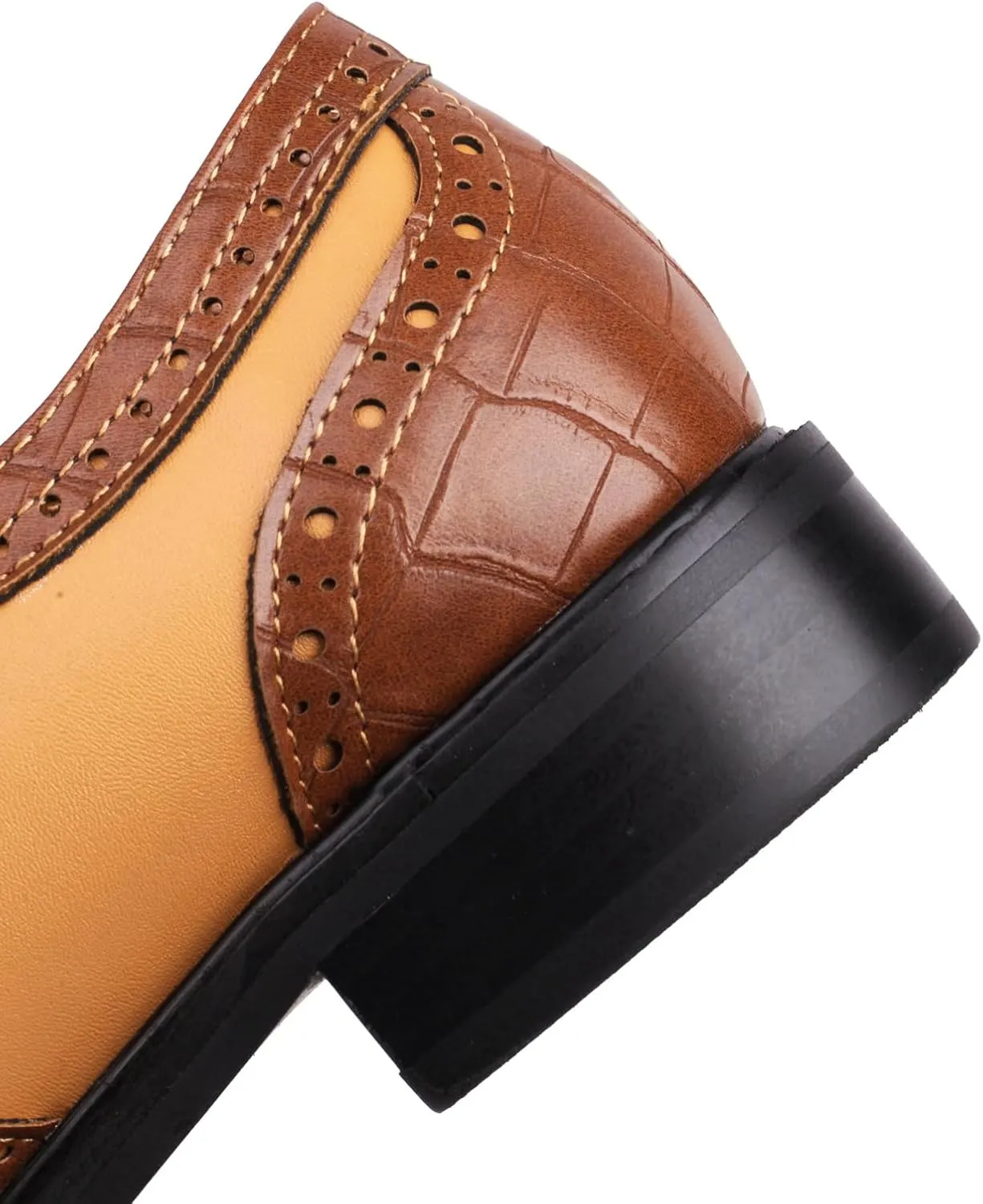 Women's Lace up Brogue Oxford Western Shoes Closed Round Toe Concise Party Comfortable Business Oxfords Chunky Dating Wedding Vintage Wingtip Low Block All Weather Heels