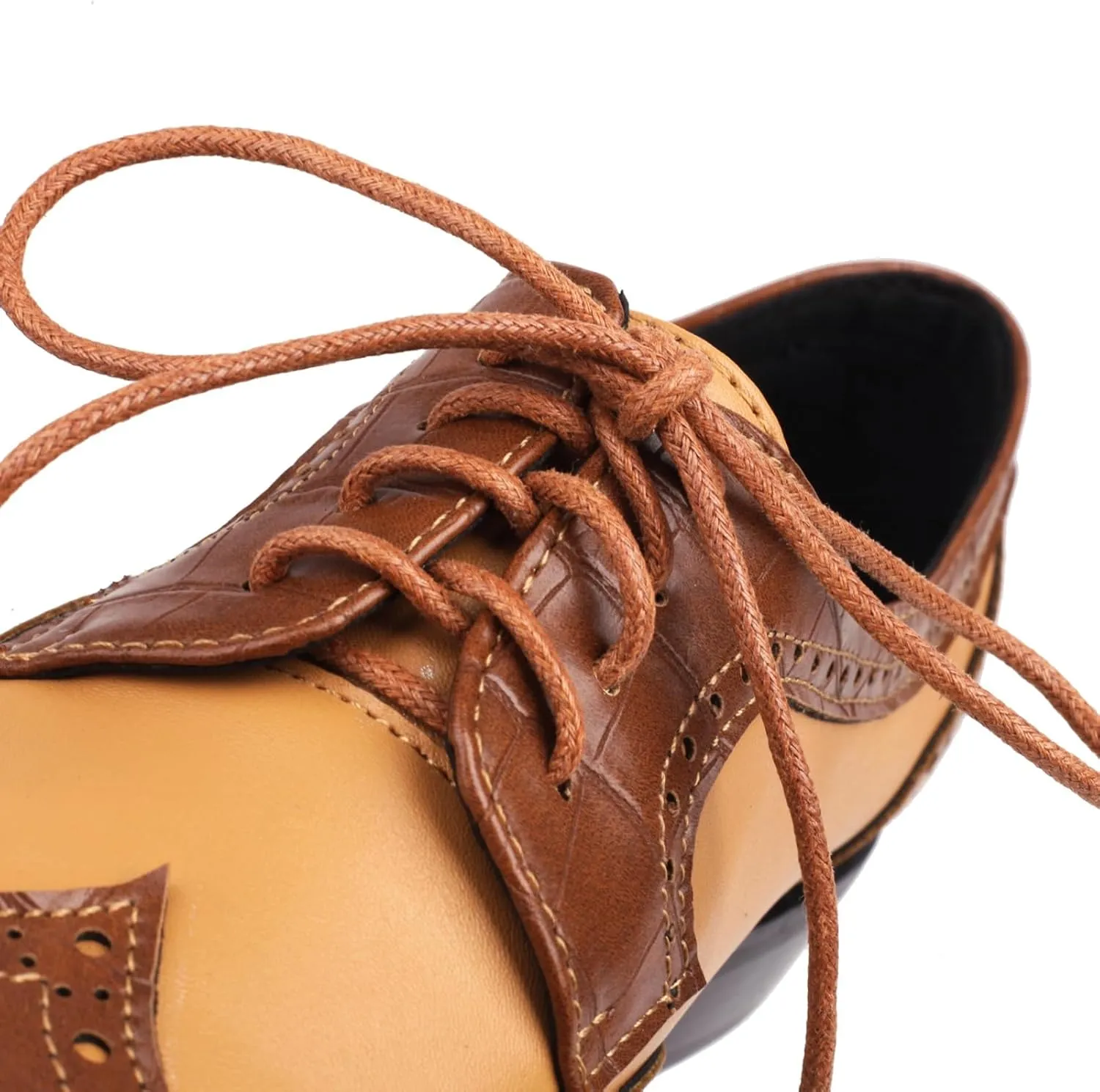 Women's Lace up Brogue Oxford Western Shoes Closed Round Toe Concise Party Comfortable Business Oxfords Chunky Dating Wedding Vintage Wingtip Low Block All Weather Heels