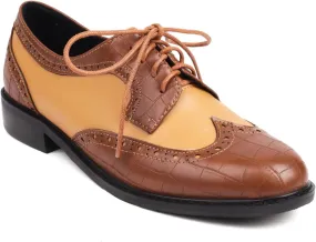 Women's Lace up Brogue Oxford Western Shoes Closed Round Toe Concise Party Comfortable Business Oxfords Chunky Dating Wedding Vintage Wingtip Low Block All Weather Heels