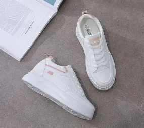 Women's Leather White Versatile Sneakers