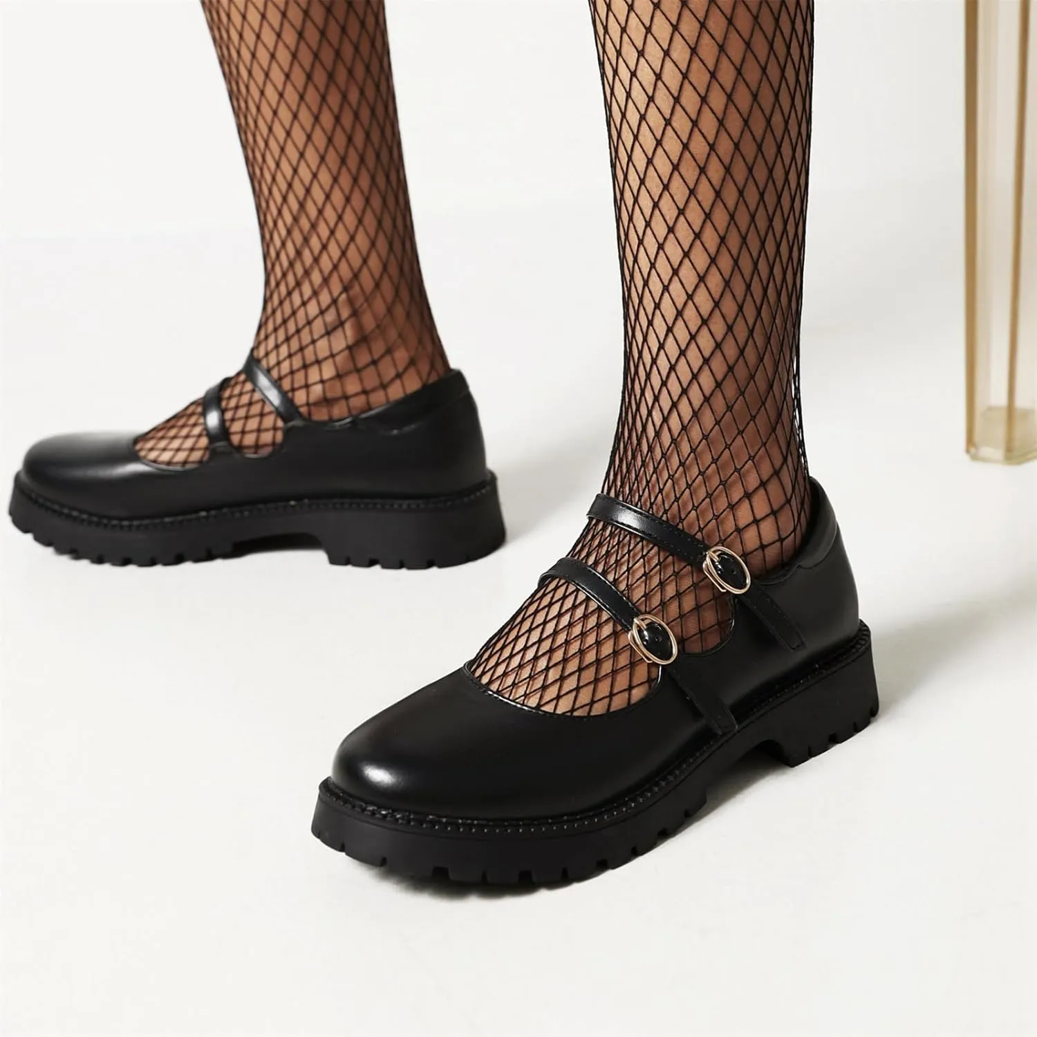 Women's Platform Round Closed Toe Pumps Strappy Buckle Loafers Comfortable Chunky Low Heels Office Concise Cosplay Work Casual Mary Jane Daily Wear Fashion Business Dress Shoes