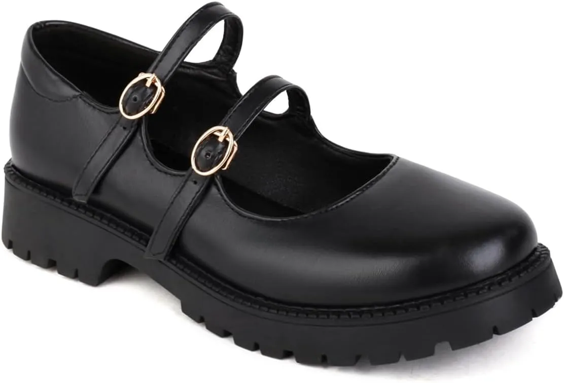 Women's Platform Round Closed Toe Pumps Strappy Buckle Loafers Comfortable Chunky Low Heels Office Concise Cosplay Work Casual Mary Jane Daily Wear Fashion Business Dress Shoes